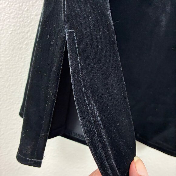 Formal Fashions Black Sheer Velvet and Burnout Top Size 16 Whimsigoth - Picture 4 of 6